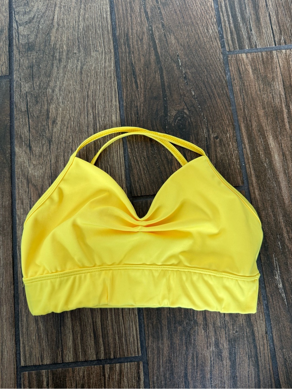 Tiger Friday Yellow Sports Bra Adult Small Dance Athletic Crop Top